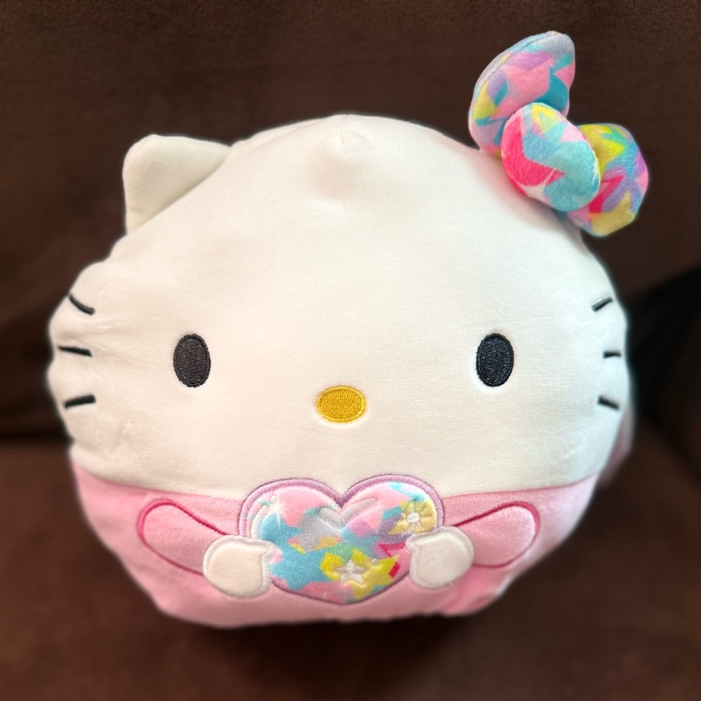 Hello Kitty Squishmallow with Pink Heart and Bow